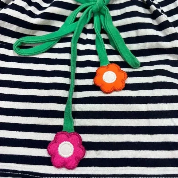 Florence Eiseman Girls 2T Striped Dress Floral Appliqué Sleeveless - Picture 3 of 6